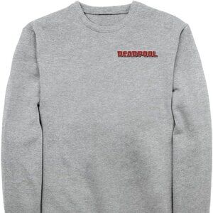 Marvel Men's Deadpool Embroidered Crew Neck Sweatshirt